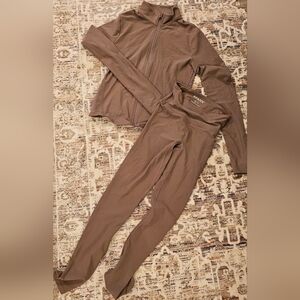 Taupe SPANX Jacket and Leggings Set XS